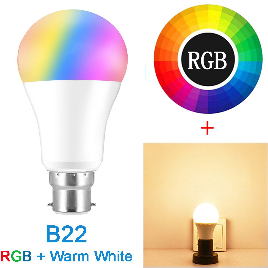 4 Stuks Smart Lamp Bluetooth Lamp E27 Gekleurde Licht 15W Dimbare Rgb Led Lamp B22 Gecontroleerd Door App, sync Naar Muziek, Voor Thuis: B22 RGBWW