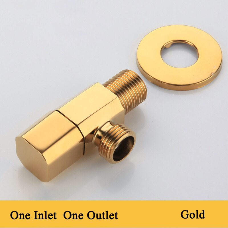 Cromo/nero/oro/oro rosa G1/2 &#39;valvola interruttore a triangolo per valvola angolare bagno lavatrice valvola di arresto wc JF1002: oro A