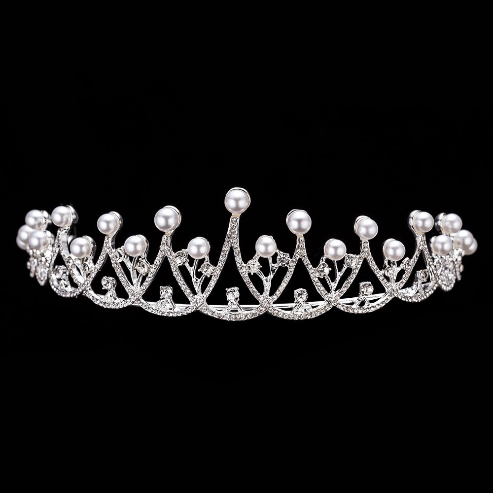 Ensemble de bijoux de fantaisie en cristal pour mariée, perles, collier ras du cou, boucles d'oreilles diadème, ensemble de bijoux de mariée pour femmes,: 1PCS Crown 6