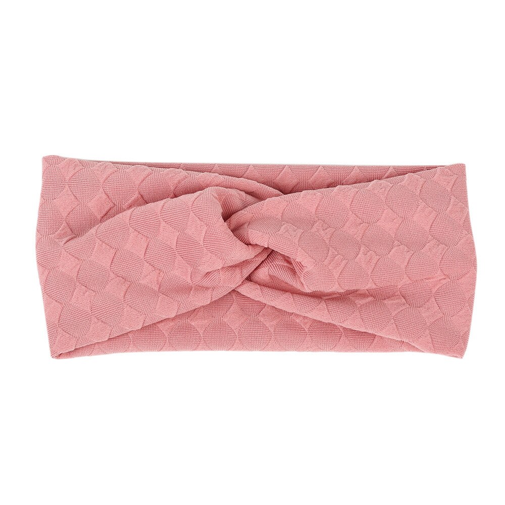 Diadema de Color liso a cuadros para niña, bandana elástica suave anudada, accesorios para el cabello, 1 unidad: H
