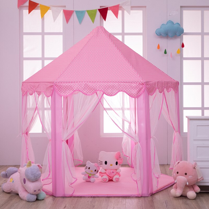 Tenda del bambino Pricess Castle Pieghevole Tende Casetta Al di Fuori Dei Bambini di Gioco Giocattolo Coperta All'aperto Portatile Gioco di Casa Tenda: Pink