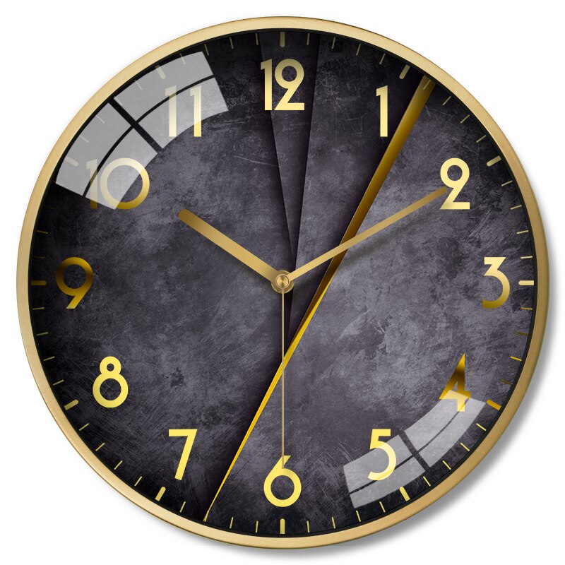 Black Metal Wall Clock Large Living Room Silent Bedroom Luxury Wall Clocks Home Decor Nordic Modern Reloj Cocina Idea FZ257: Style 1