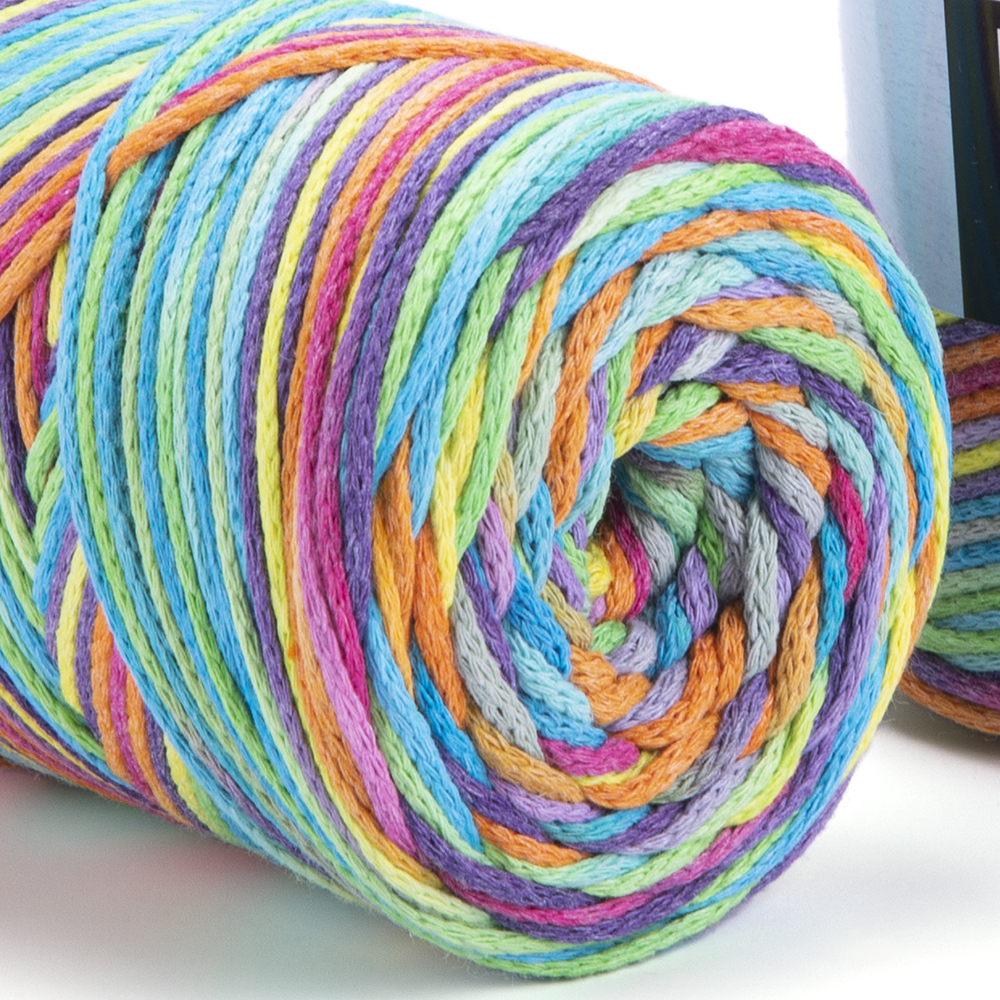 Yarnart Macrame COTTON VR Yarn 250gr 225mt Hand Knitting Crochet Gradient Rainbow Variegated Rope Bag Purse Table Runner Rug DIY: 919