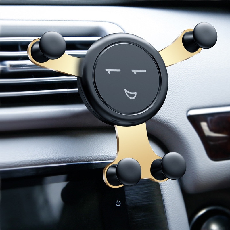 Gravity Car Phone Holder for Phone In Car Air Vent Clip Mount No Magnetic Mobile Phone Holder GPS Stand Car Accessories Interior: Golden