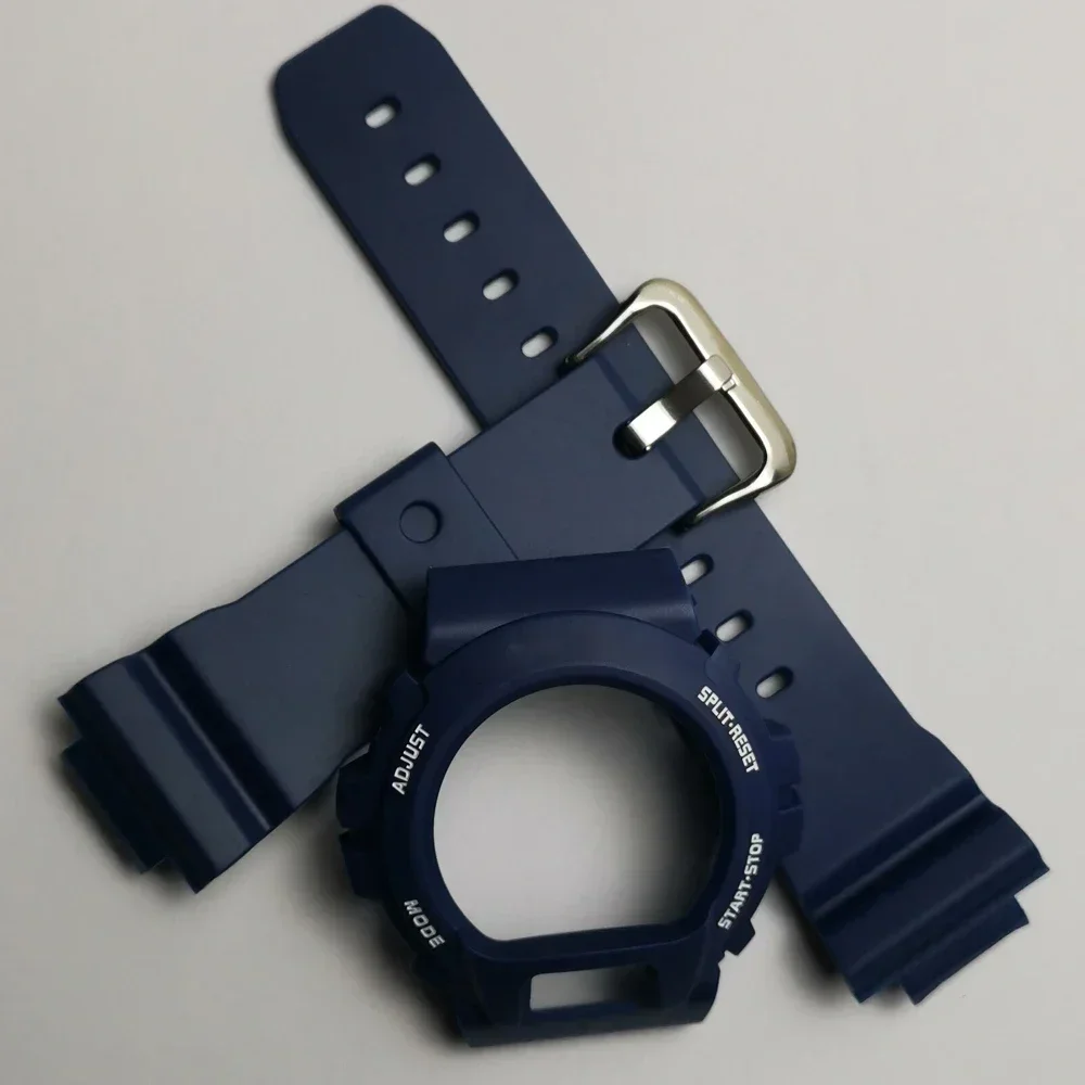 Funda de silicona para Casioak, correa de repuesto de resina para GW-6900A, G-6900B, GLX-6900GB, DW6900, accesorios de bricolaje: Azul oscuro negro