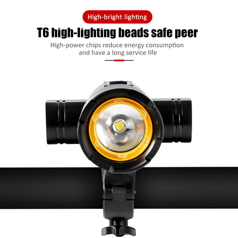 T6 USB Rear Light Adjustable Bicycle Light Rechargeable Battery Zoom Bike Headlight Lamp With Taillight