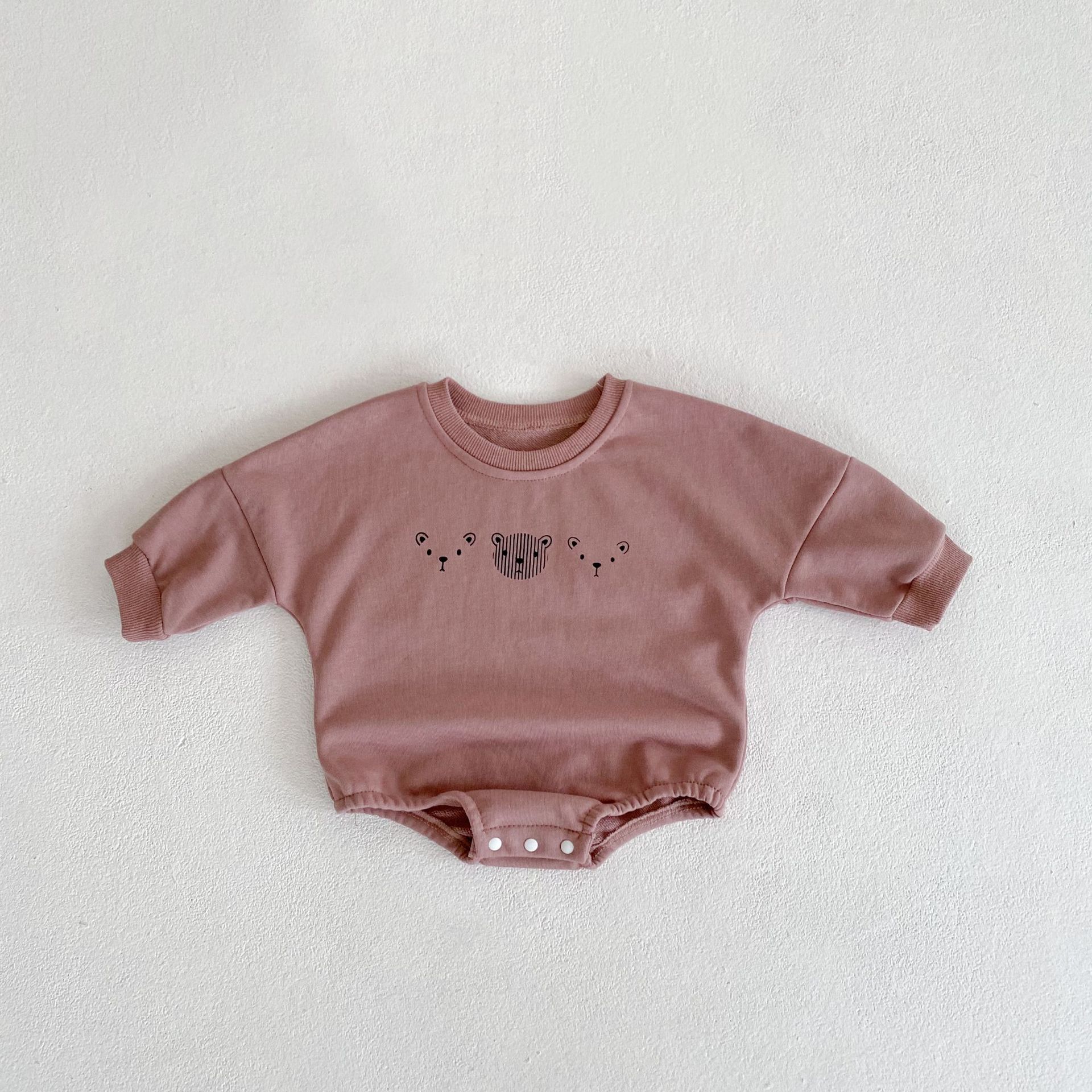 Body de manga larga para niña y bebé, ropa de algodón con estampado de oso a la , mono Infantil de 0 a 24 meses, novedad de Primavera de 2022: brown / 24M 90cm