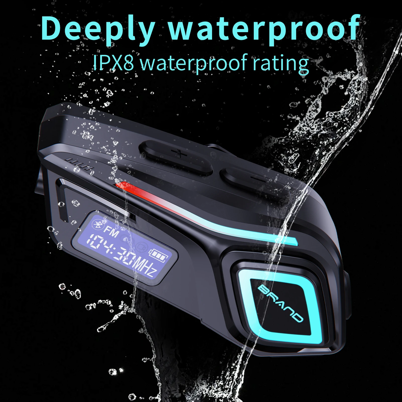 Bluetooth 5.4 casque de moto casque mains libres appel téléphone sans fil FM Radio étanche avec lampe de poche stéréo écouteur