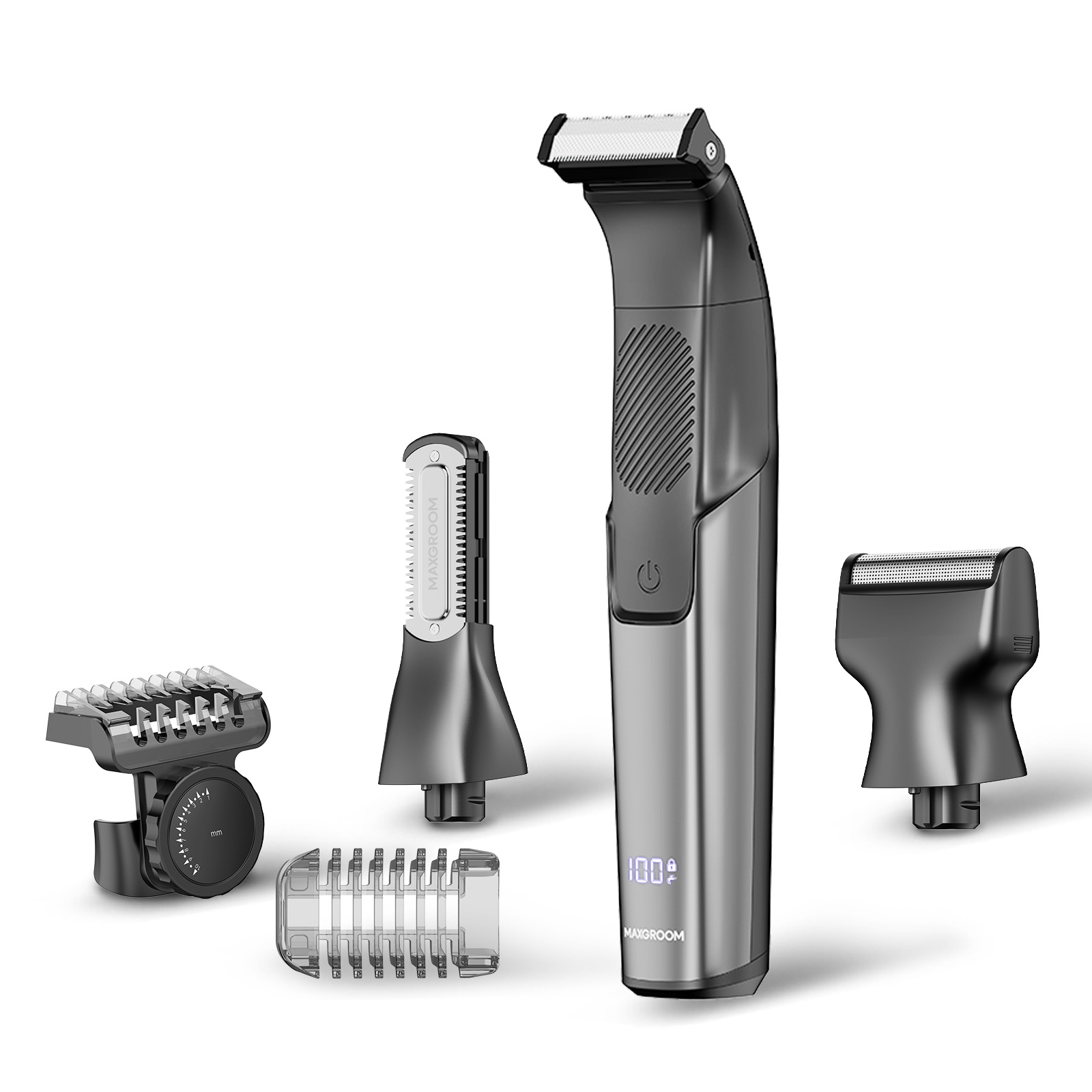 MAXGROOM 3In1 Body Hair Tirmmer voor mannen Dubbelzijdig mes IPX6 Waterdicht Baardscheermes Schaam Liestrimmer Nat/Droog Elektrisch scheerapparaat: Default Title