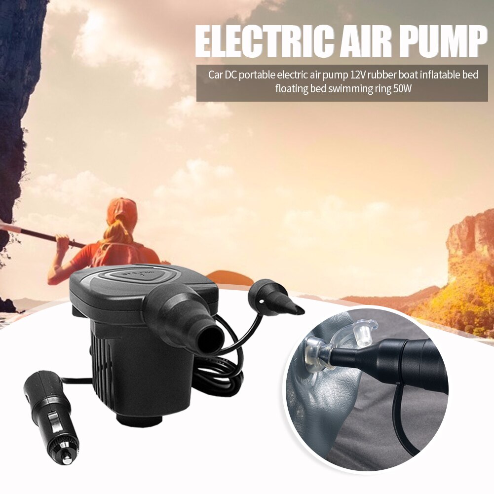 3600Pa DC 12V Electric Air Pump 50W Outdoor Kayak Inflatable Toys Airbed Boat Cushion Swimming Pool Yoga Ball Sofa Inflator