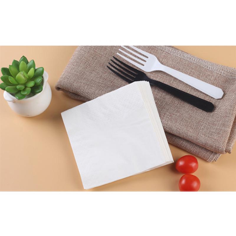 100 Pcs Solid 2-Laags Diner Servet Papier Servetten Drank Servetten