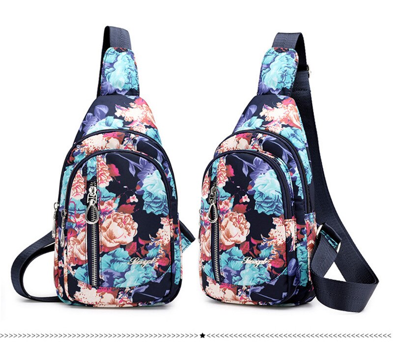 Motivo Floreale di modo Delle Signore di Sacchetto di Petto di Alta Qualità Warterproof Borsa Da Viaggio in nylon Sacchetto di Crossbody per Le Donne fionda Borsa messaggero Borsa: dream fiore