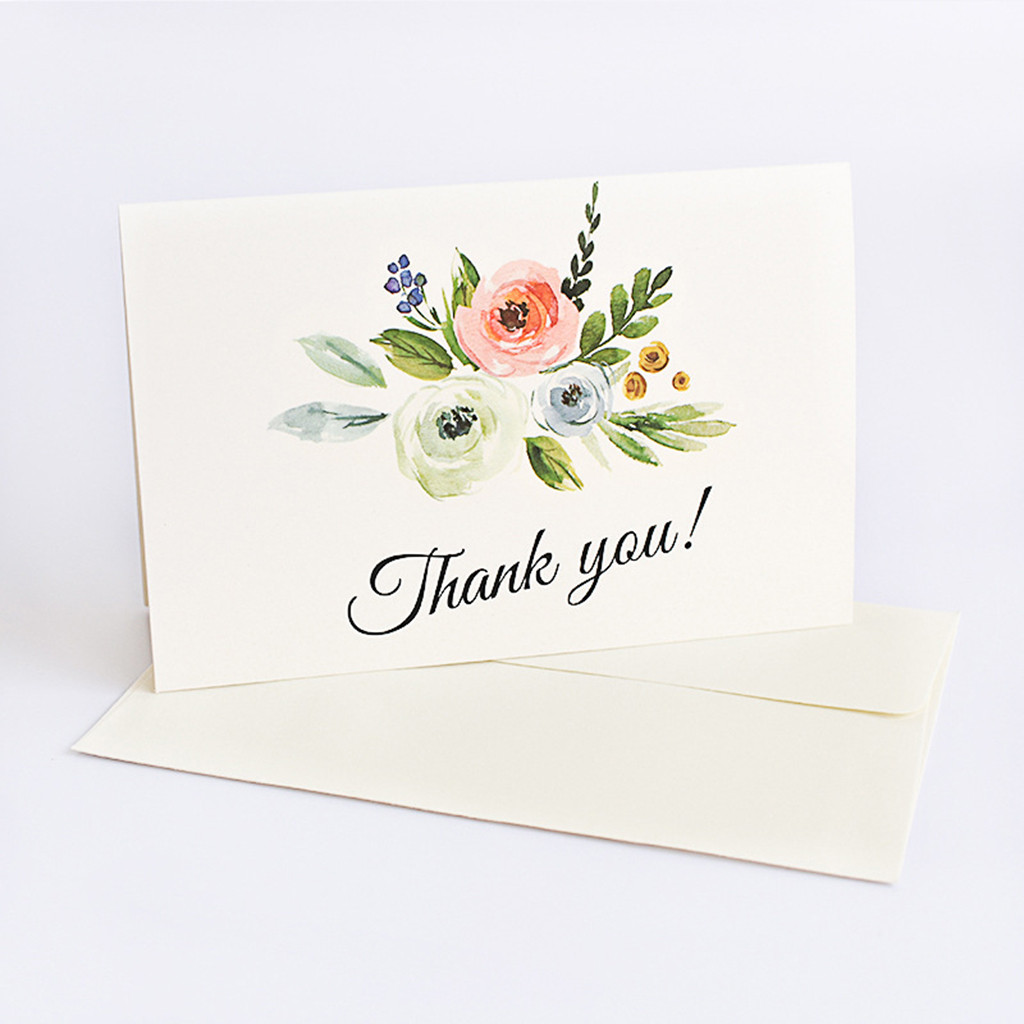 6pcs Thank You Cards and Envelopes, 10x15cm ,Floral Blank Note Cards For All Occasions for wedding graduation anniversary