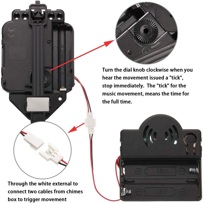 Quartz Pendulum Trigger Clock Movement Chime Westminster Melody Mechanism Clock Kit With 3 Pairs Of Hands