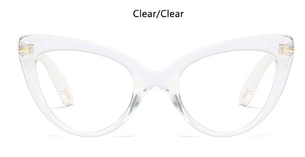 Black Cat Eye Glasses Female Myopia Nerd Optical Glasses Frame clear lens women eye glasses Spectacles: clear clear