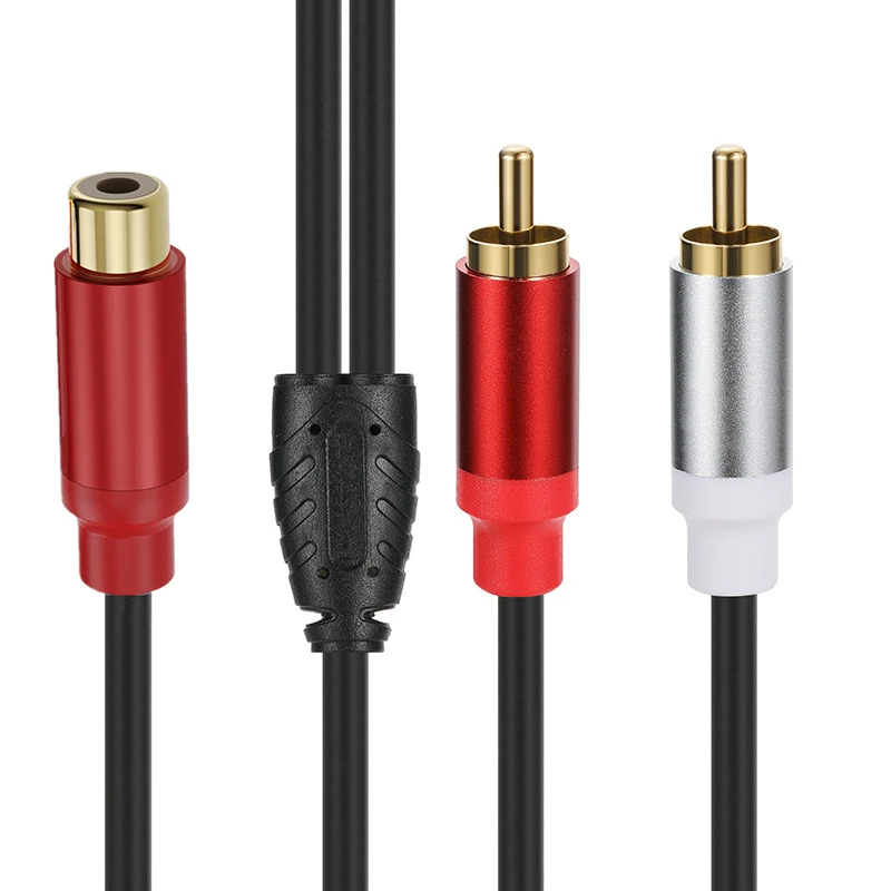 RCA Kabel Splitter 1 in 2 Out Stecker auf Buchse Audio Kabel Stecker Konverter Auto Verstärker Lautsprecher Heimkino Verlängern Draht Adapter: Blau
