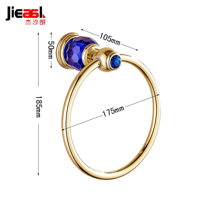 Jieshalang okrągły kryształ okrągły wieszak na ręcznik mosiądz różbyć winnym złoto uchwyt kryształ okrągły wieszak na ręcznik akcesoria łazienkowe robić hotelu ścienny wieszak na ręczniki