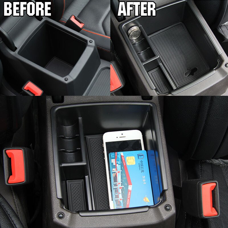 Armrest Storage Box For VW Tiguan 2 Mk2 Center Console Bin Glove Tray Holder Case Car Organizer