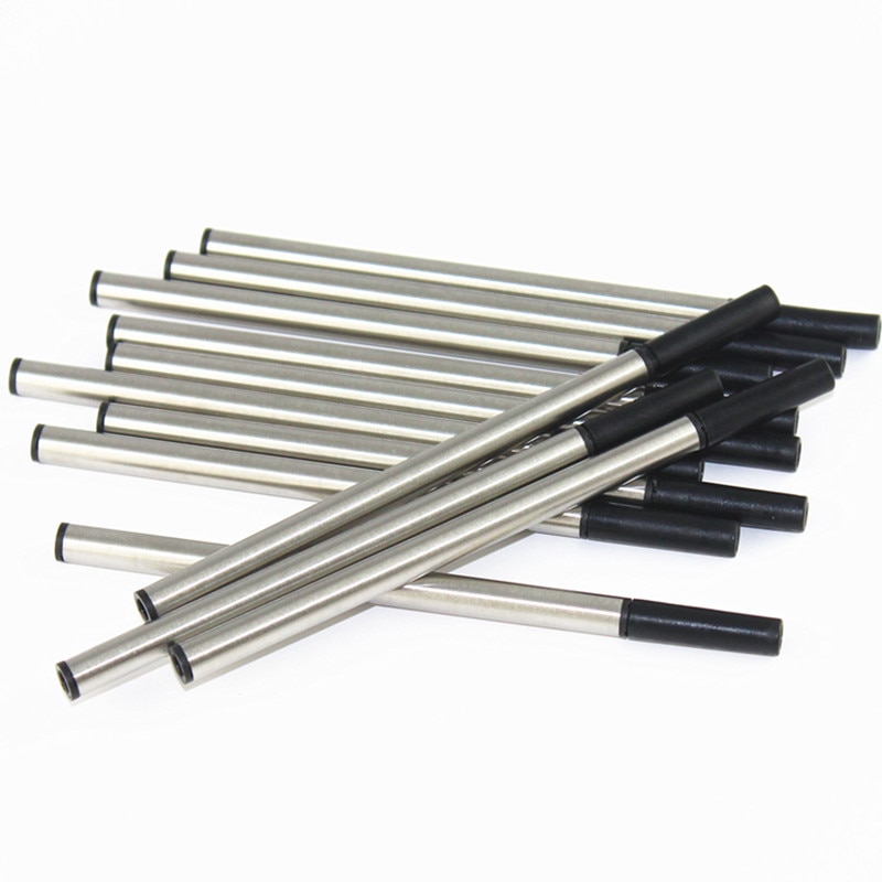 Recharge d'encre noire pour stylos à bille, 0.5MM, 10 pièces/lot, bonne ,