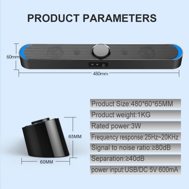 Sada V-198 Soundbars Luidspreker Mobiele Telefoon Computer Universele Mini Strip Speaker Stereo Surround Sound Met Microfoon