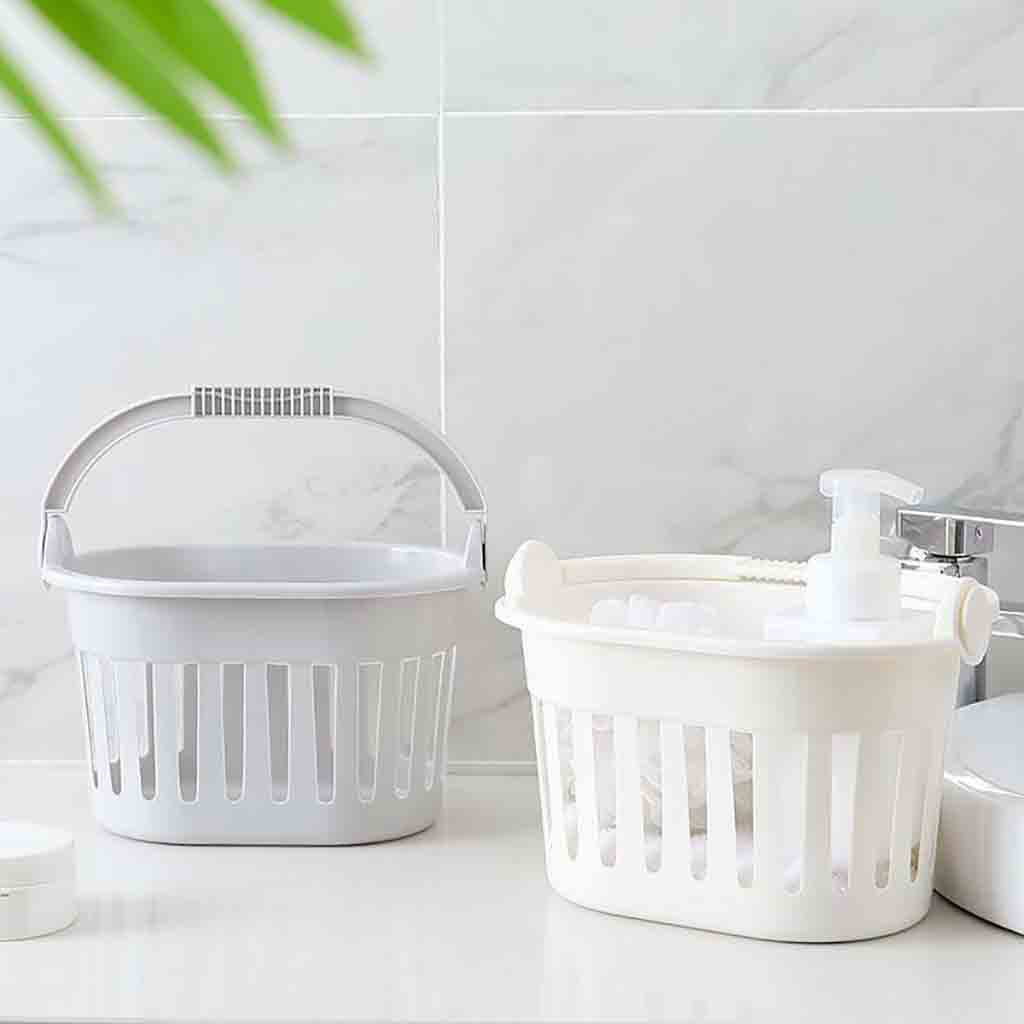 Bærbar badetøjskurv badeværelse toiletartikler opbevaringsboksholder arrangør badekar kurv badeværelsesopbevaringskurv  m40#
