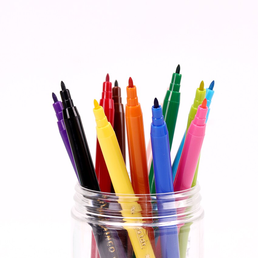 12PCS Fine Tip Aquarel Pennen Kinderen Speciale Inkt Art Schilderen Briefpapier School Student Schilderen Krijt Aquarel Pennen