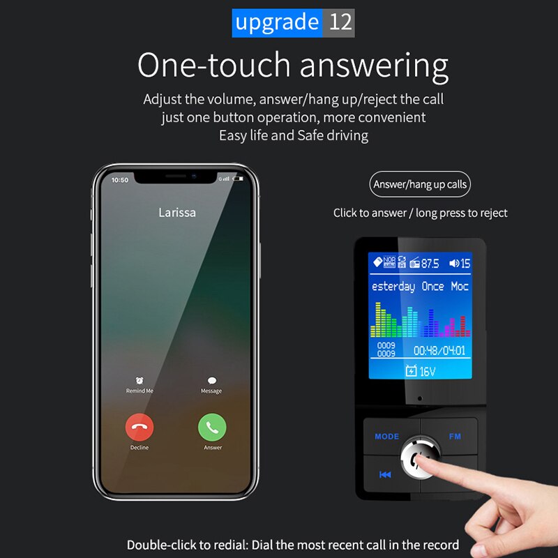 FM Bluetooth Dual USB Radio Modulator Auto Zender Draadloze Mp3 Speler Handsfree Snel Opladen USB Lader