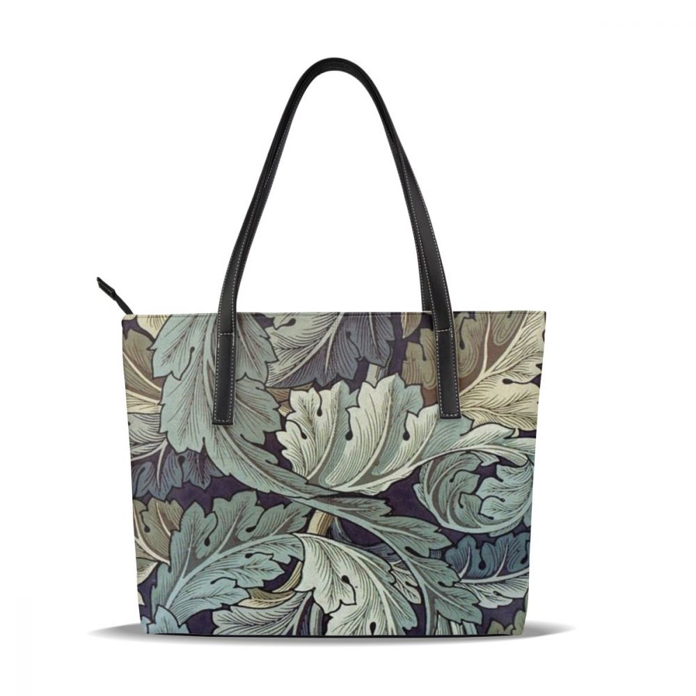 William morris stoffen handtas william morris stoffen handtassen met handgreep, print brede leren tas dames handtassen