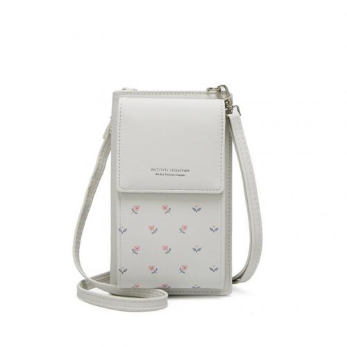 Cartera para teléfono móvil tarjeta grande para mujer con estampado Floral, Mini bolso de hombro tipo bandolera de piel sintética, tarjetero, bandolera, bandolera con tirantes