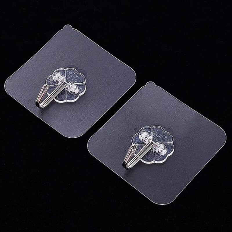 Hook Hanger Strong Adhesive Kitchen Bathroom Bedroom Hanging Door Wall Paste Coat Hats Plug Acrylic Thickening Hooks Rack