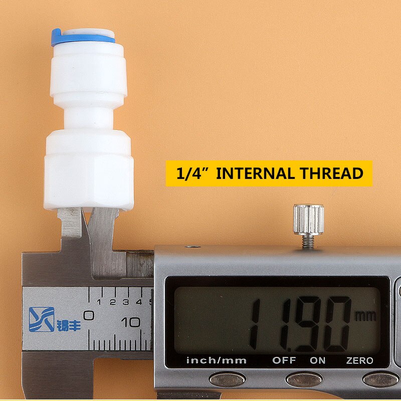 1/4" Internal thread to 1/4" Tube Pressure gauge adapter straight Quick Connect RO Water internal diameter 12.5MM Tube Fitting