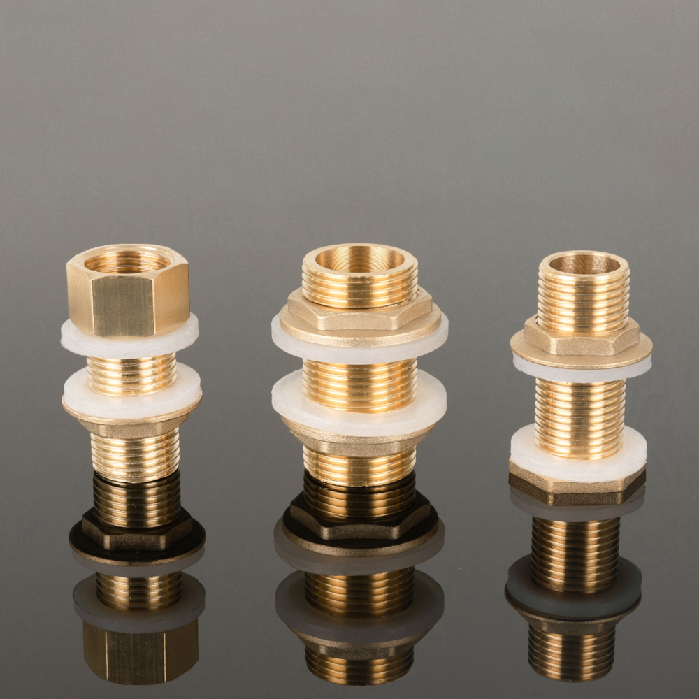 Conector de tanque de agua de latón de 1/2 "y 1/4", junta de silicona, tubo de cobre, junta de acoplamiento de tanque de peces, adaptador de manguera de tubo de riego de jardín
