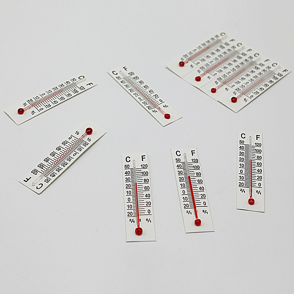 Termómetro de papel en miniatura para interiores y exteriores, herramienta de medición de temperatura para jardín, hogar, garaje y oficina, 1/10 piezas