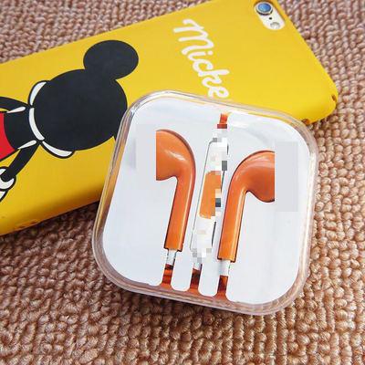 Auriculares estéreo de graves para teléfono móvil, auriculares coloridos de 3,5mm con micrófono, auriculares para juegos por cable para iphone 6 6S Plus 5S 5 SE: Orange