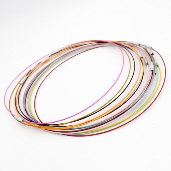 18inch Multicolor Stainless Steel Chain Necklace For Men Women Handmade Jewelry Necklace Round Chain Materials: mixcolor