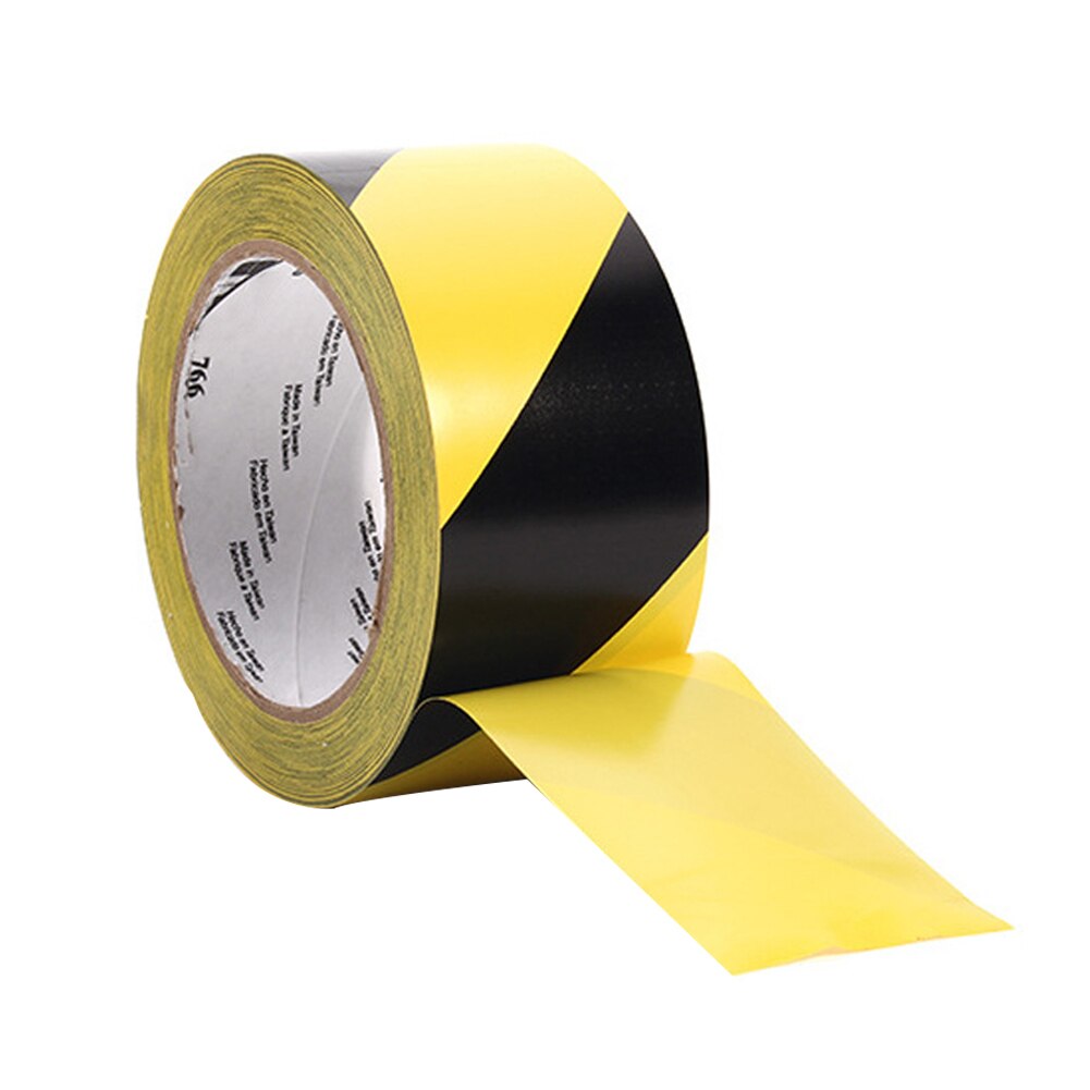 33mx50mm Striped PVC Self Dangerous Areas Marking Floors Warning Tape Social Distancing Yellow Safety Wear-resisting