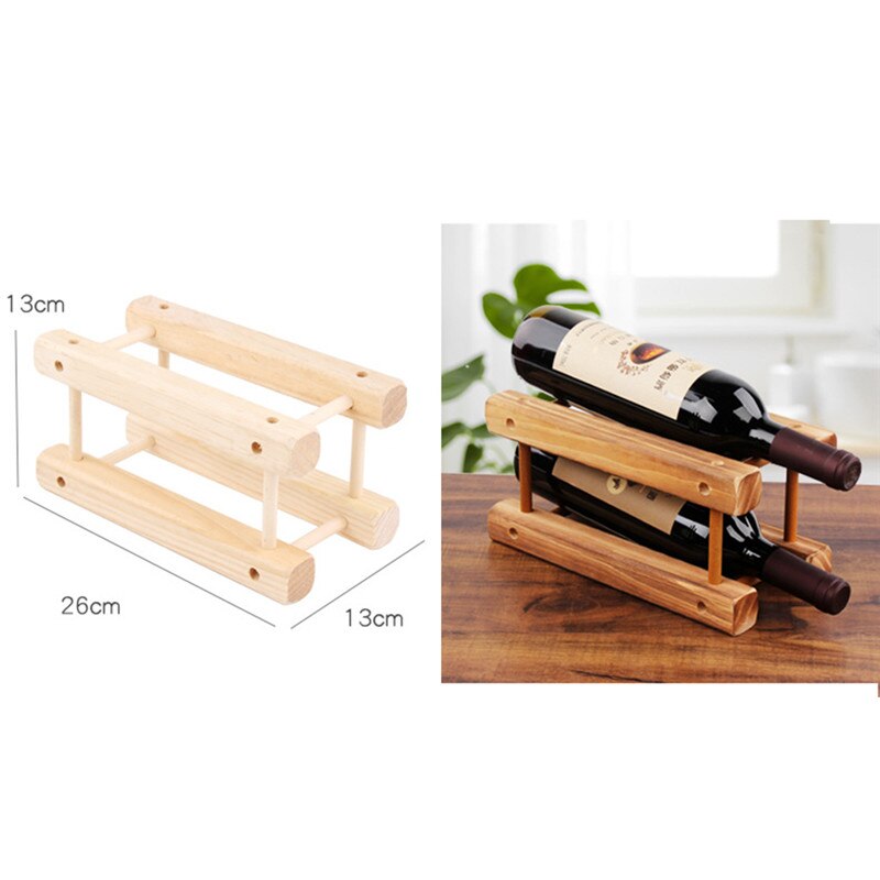 Estante de madera plegable para vino, soporte para gabinete de botellas, organizador de estante de madera, almacenamiento para vitrina Retro