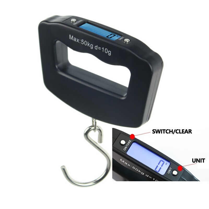 Portable Mini Digital Hand Held 50Kg 10g Fish Hook Hanging Scale Electronic Weighting Luggage Scale LED Display напольные весы