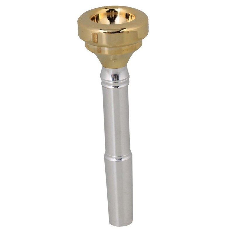 Silver Trumpet Mouthpiece with Golden 4 Sizes Convertible 7c 5c 3c 1c