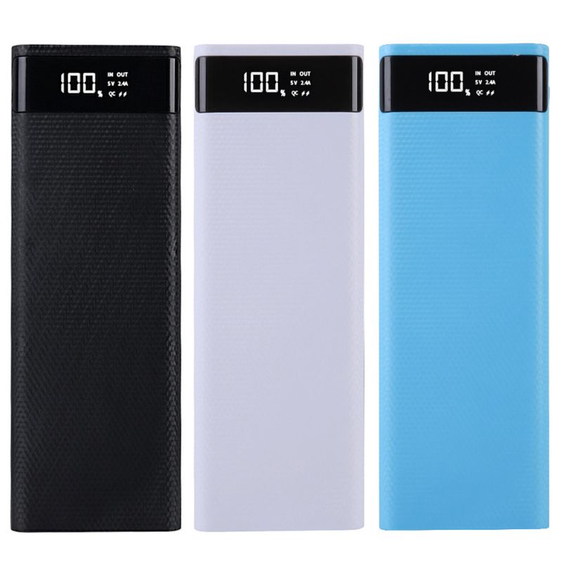 QC3.0/5V double USB 10*18650 housse de batterie portative avec écran d'affichage numérique chargeur de téléphone portable support de batterie boîte de charge