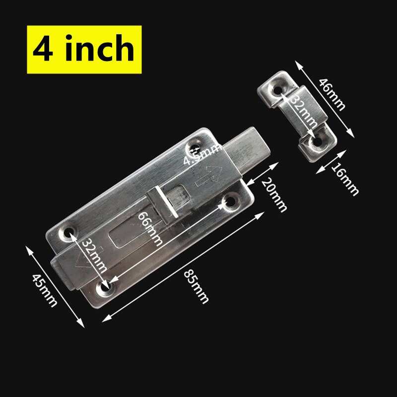 1pc thickened stainless steel bolt door bolt bold thickened core stainless steel door and window bolt anti-theft door bolt lock