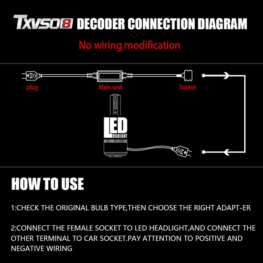 2Pcs Car H7 LED HID Headlight Decoder Canceller Canbus Head Light Error Free Anti Flicker Wiring Harness Adapter 12V