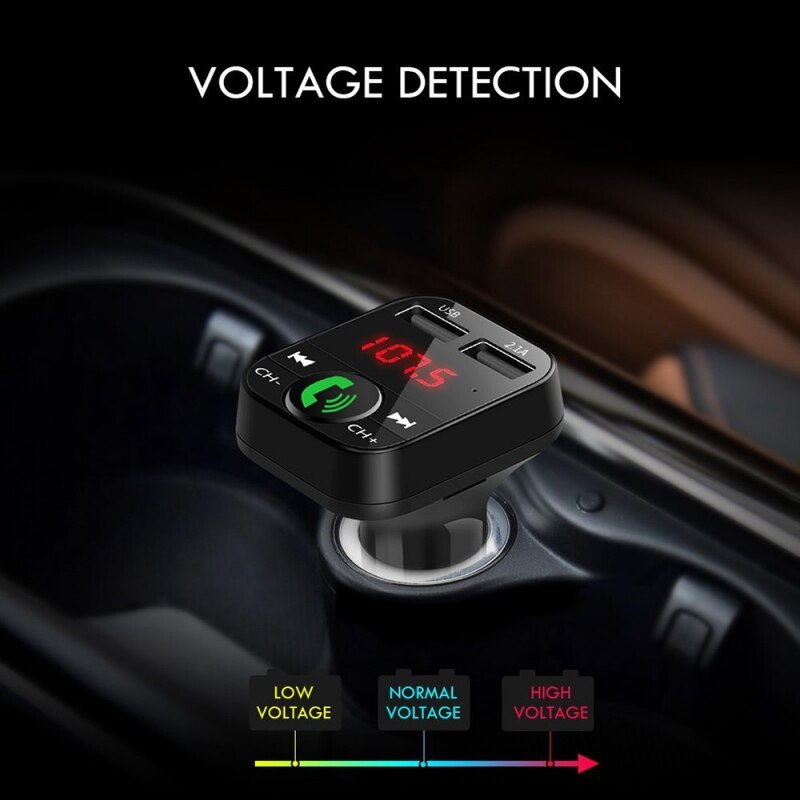 Draadloze Bluetooth Car Kit Fm-zender Dual Usb Autolader MP3 Muziekspeler Handsfree Radio Adapter Usb Lader