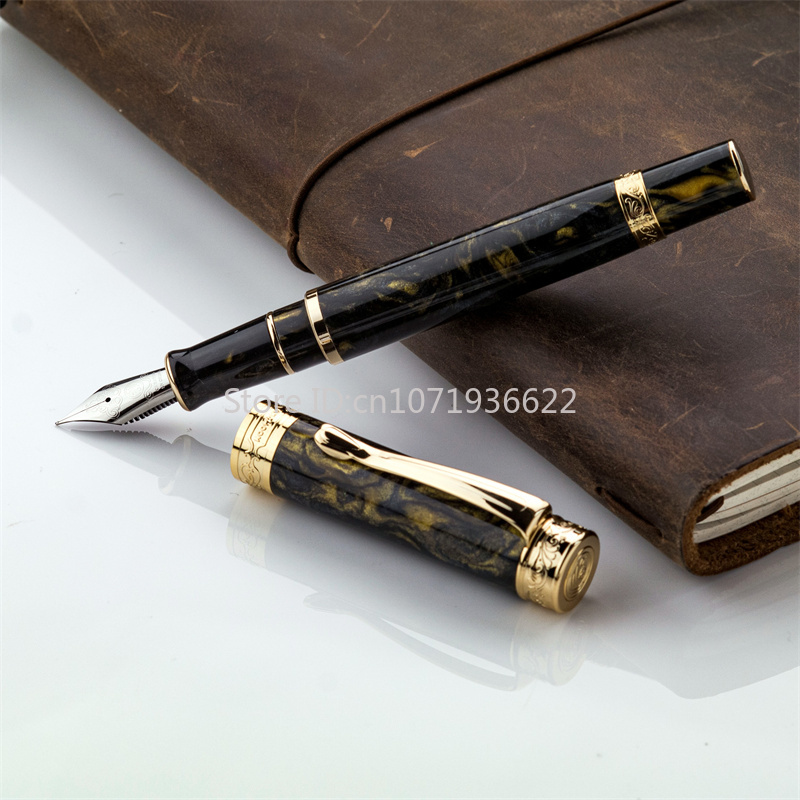 Pluma estilográfica Tangmoon D6 con tapa magnética, pluma de caligrafía de resina Premium, punta EF F para práctica de escritura y , suministros de oficina