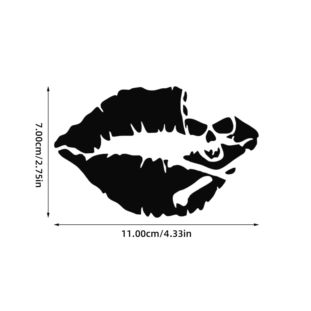 1/2x Autosticker Kiss Lips Waterdichte Motorfietsen Decors Bumper Achterruit Biker Helm Autosticker Vinyl Auto Sticker Accessoires: L / WHITE