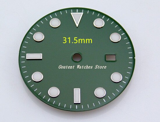 28.5/31.5mm sort / blå / grøn / hvid urskive steril pasform mingzhu 2813/3804 bevægelse tilbehør til mænds ur: P346-31.5mm