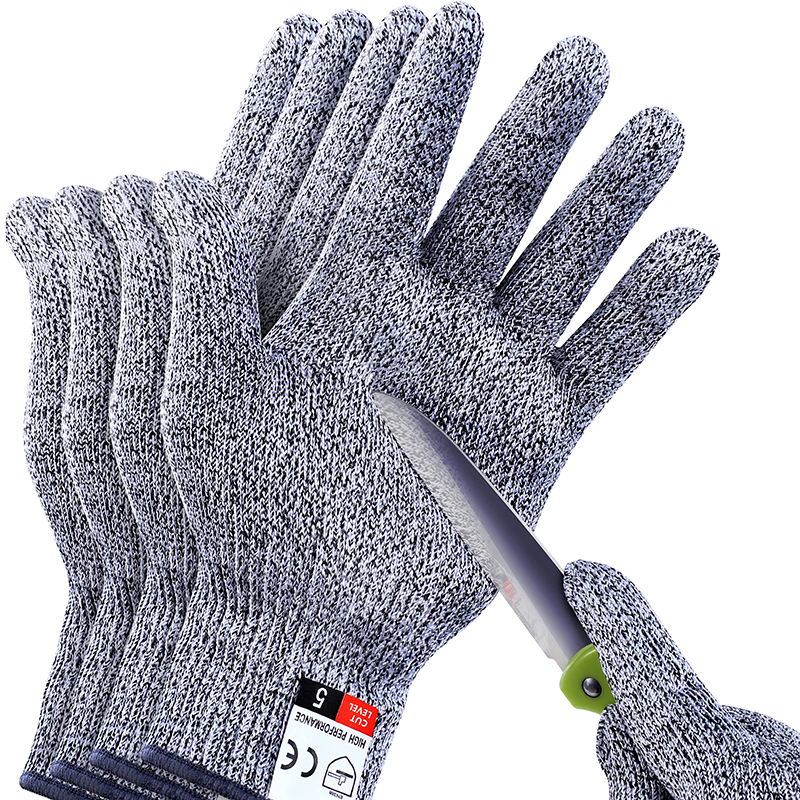1 Paar schnittfeste Handschuhe, Lebensmittelqualität, Sicherheitsschneidhandschuhe, Schutzzubehör der Stufe 5, Gartenarbeit, Gartenarbeit, Arbeitsschutzhandschuh