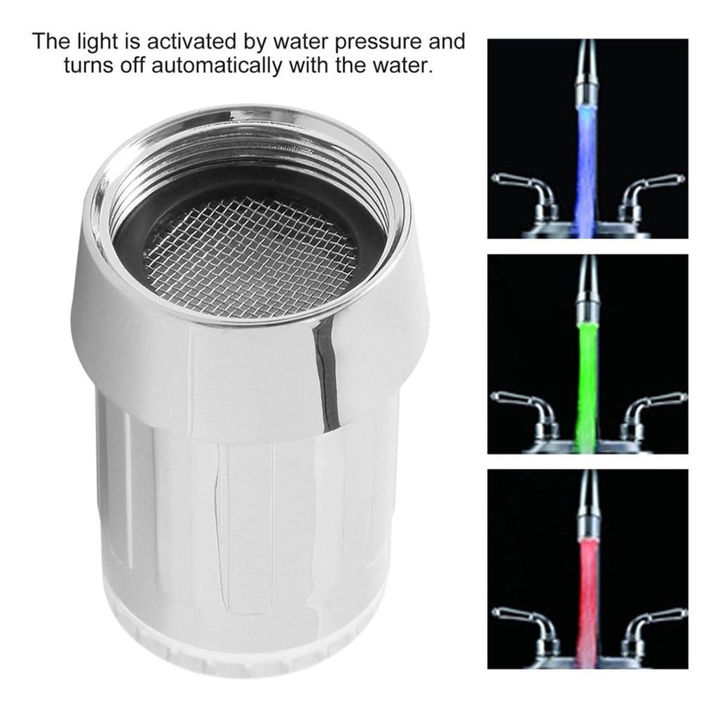7 Kleuren Unieke Led Light Water Glow Kraan Tap Rvs Water Tap + Kraan Omschakelklep Adapter Connector