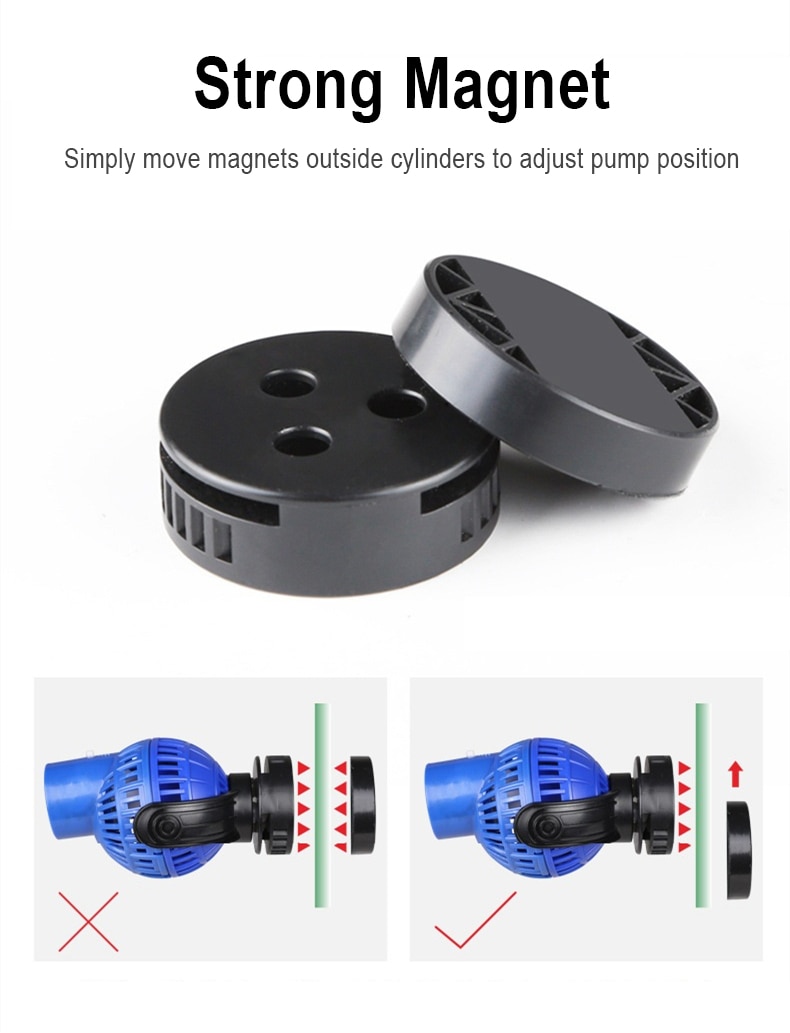 360dergee Aquarium Wave Maker Pump Single Double Head Adjustable Direction Seawater Freshwater Wave Pump For Fish Tank Surf Pump