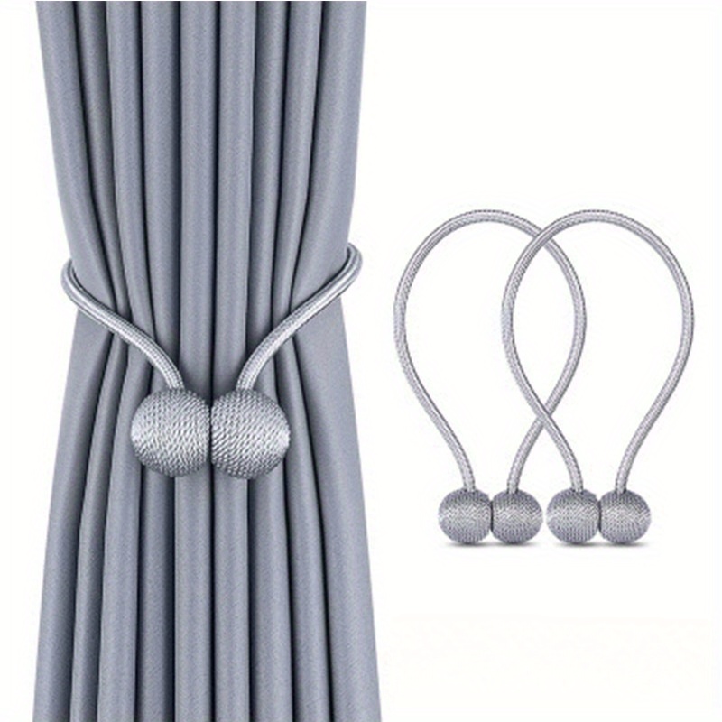 2pcs/pair Magnetic Curtain Tiebacks, Earphone Curtain Holdbacks, Bathroom Shower Curtain Accessories